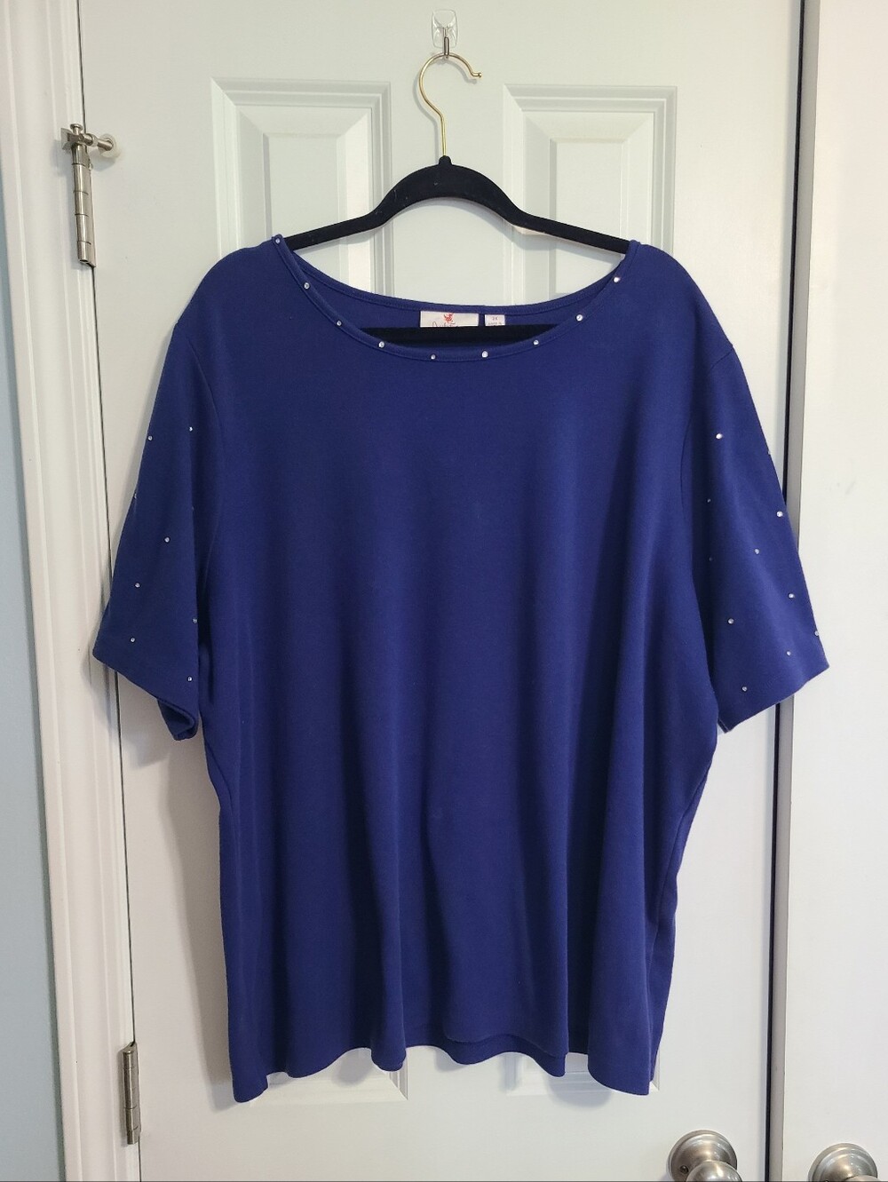 Quacker Factory Navy Blue Top 3X